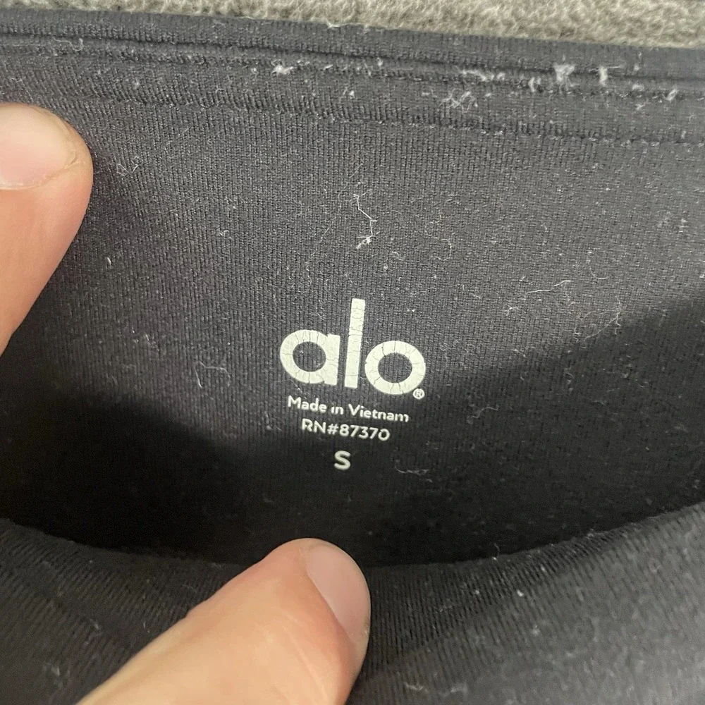 Alo Yoga Leggings Womens Small Black Moto High Waist Ankle Athletic Yoga Stretch